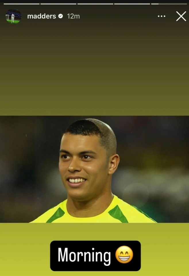 James Maddison makes Instagram post comparing Brennan Johnson to Ronaldo.