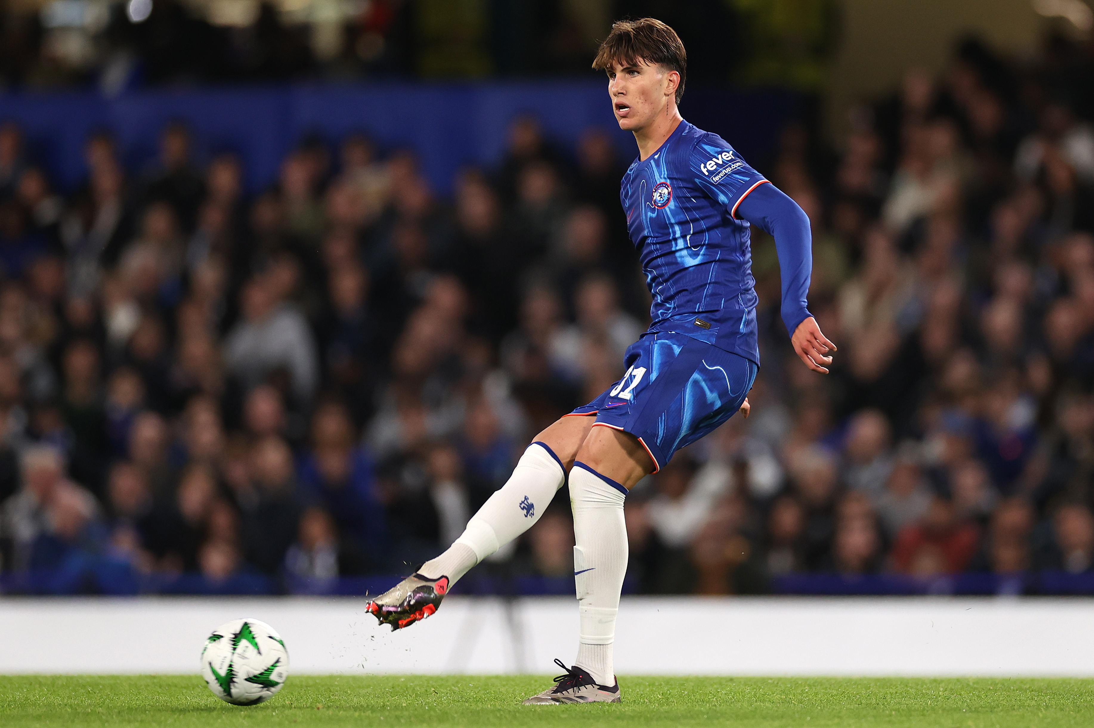 Cesare Casadei in action for Chelsea