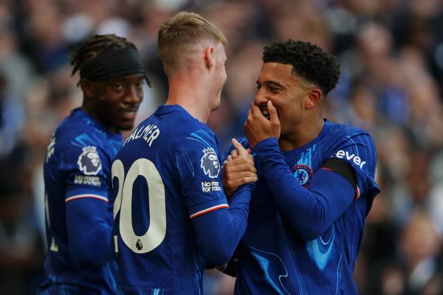 Jadon Sancho with his Chelsea teammates