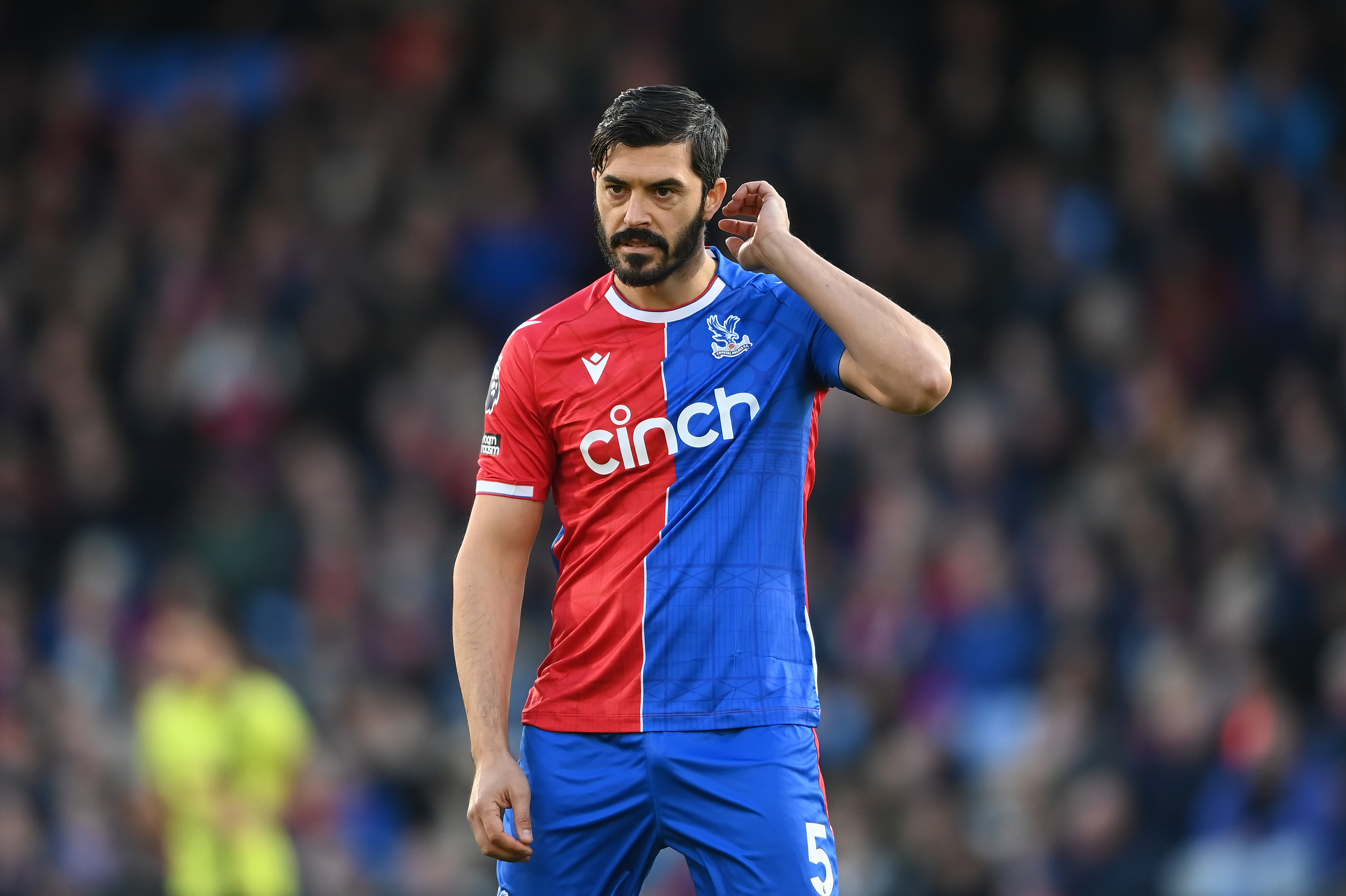 James Tomkins in action for Crystal Palace