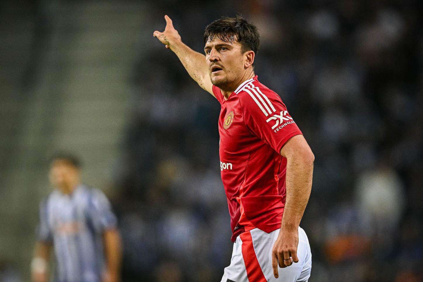 Man United defender Harry Maguire in action Man United defender Harry Maguire in action
