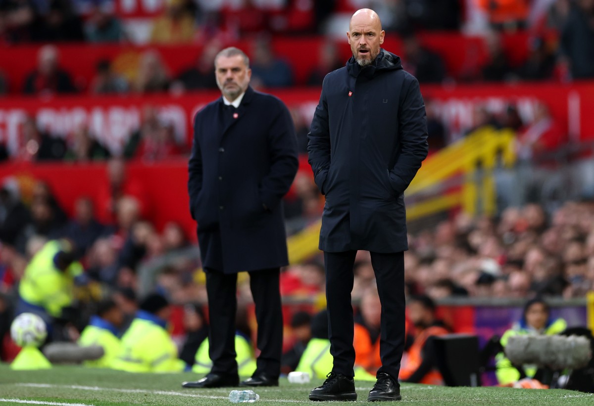 man united tottenham postecoglou ten hag Erik ten Hag and Ange Postecoglou