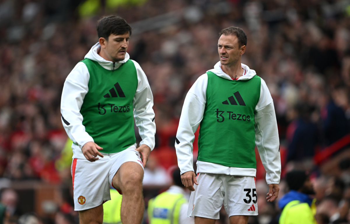 Man United defenders Harry Maguire and Jonny Evans