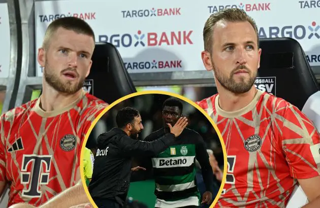 Eric Dier and Harry Kane of FC Bayern.