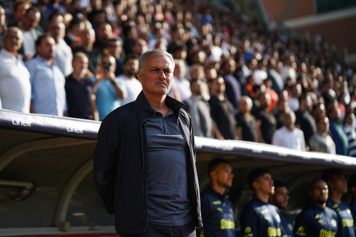 Jose Mourinho looks on