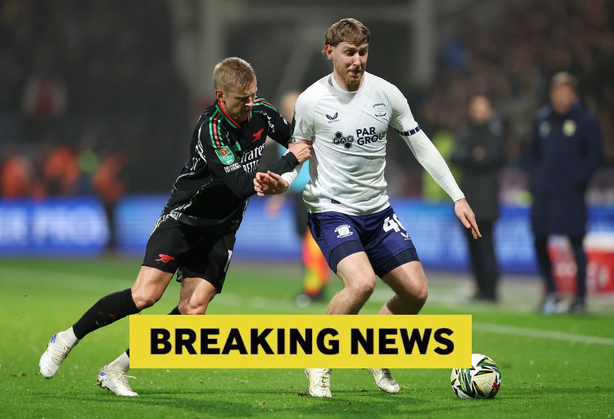 Oleksandr Zinchenko in action for Arsenal against Preston
