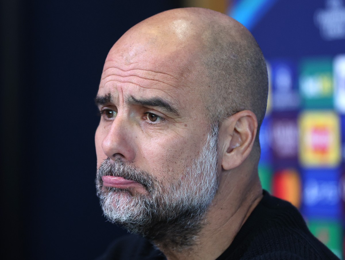 Pep Guardiola during a press conference
