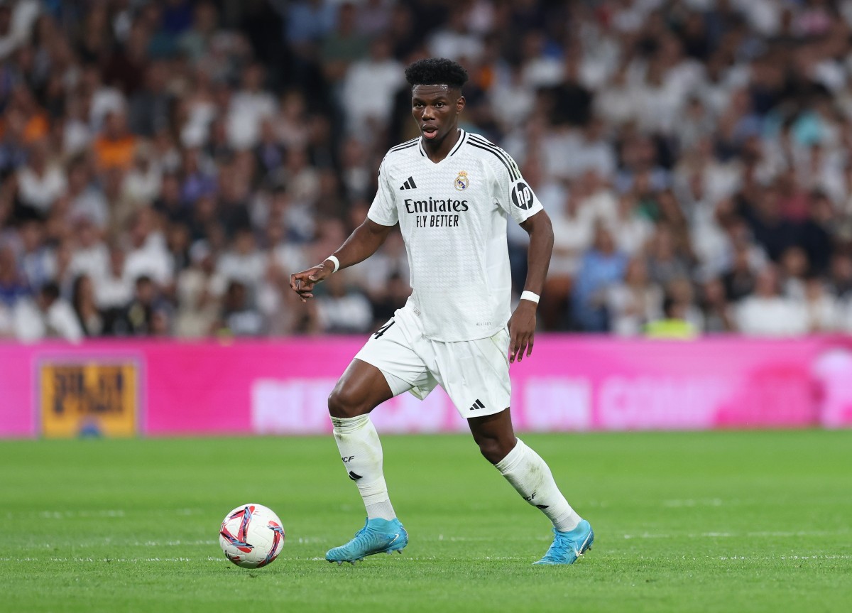Real Madrid midfielder Aurelien Tchouameni in action