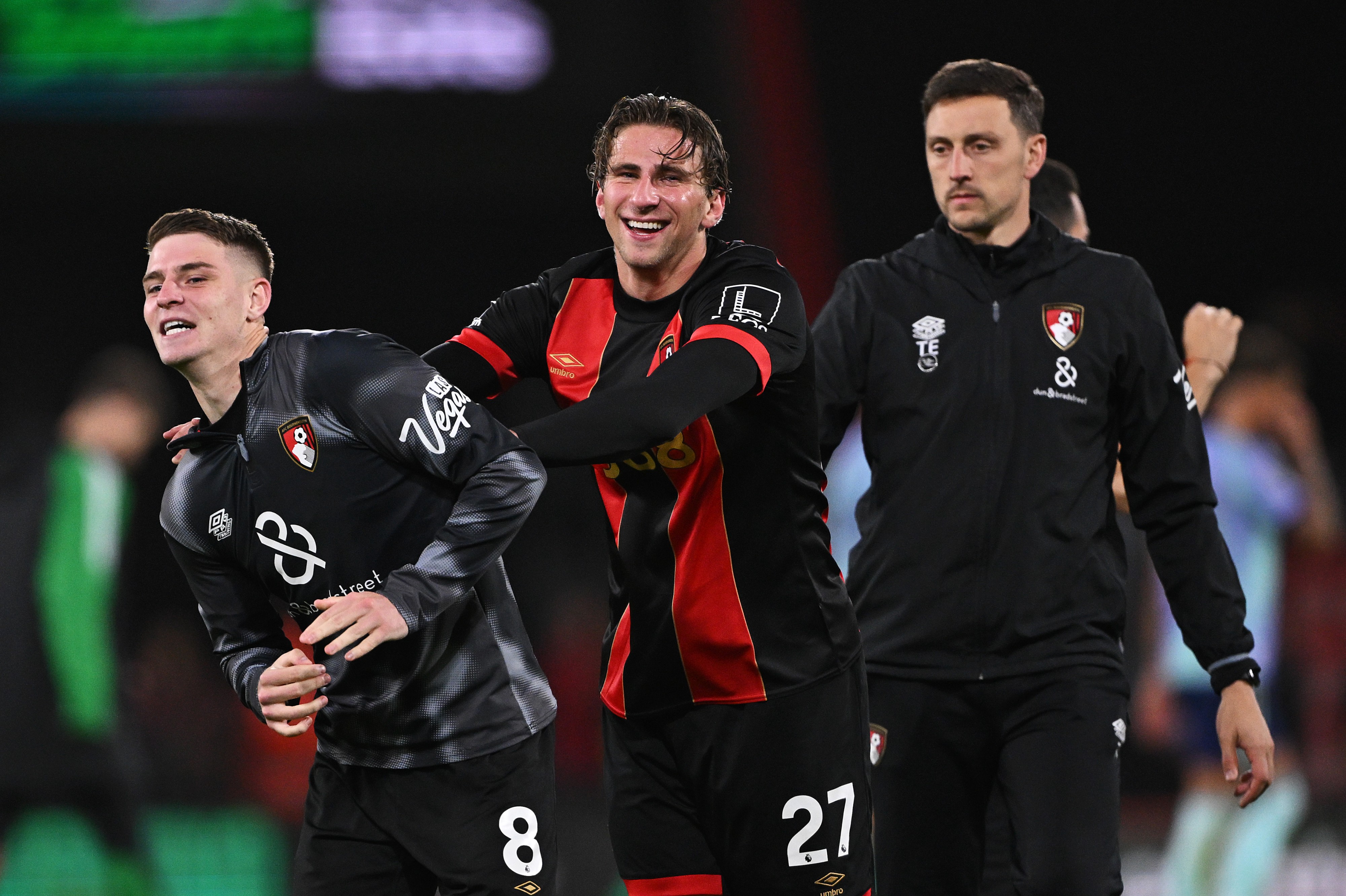 llya Zabarnyi with his Bournemouth teammates