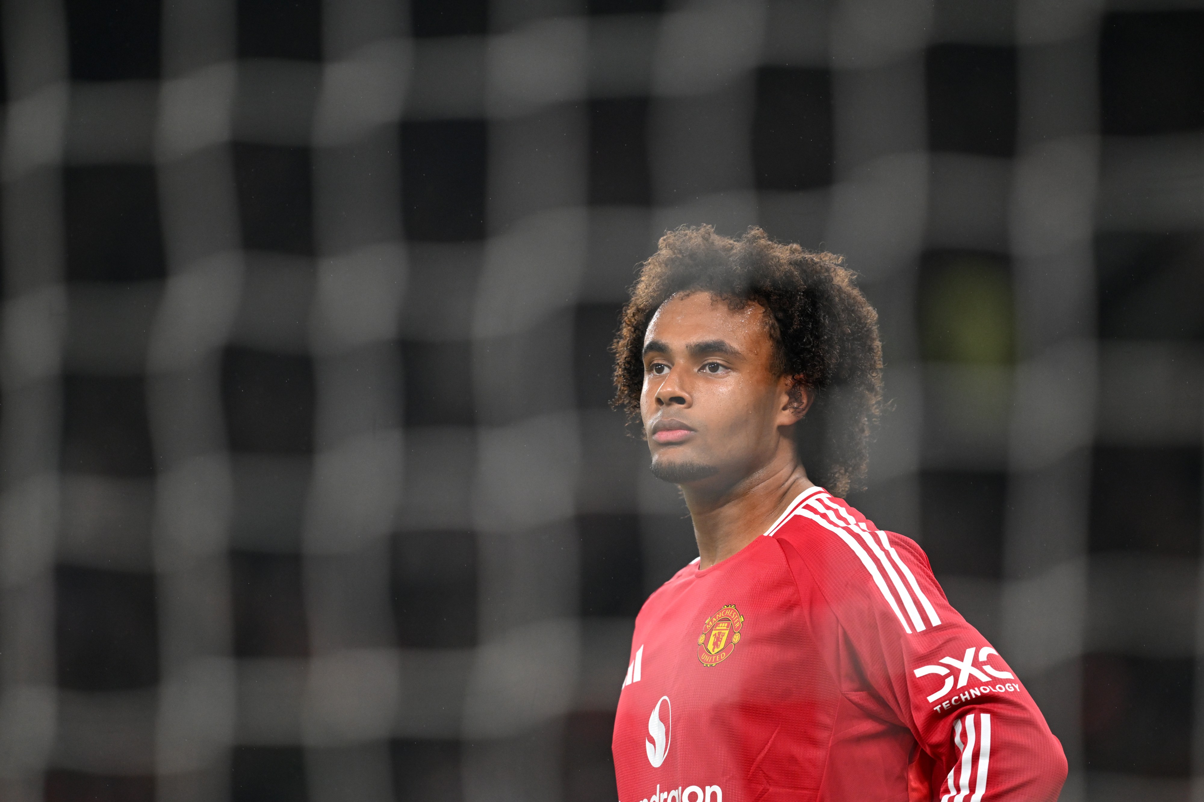 Joshua Zirkzee of Manchester United looks on