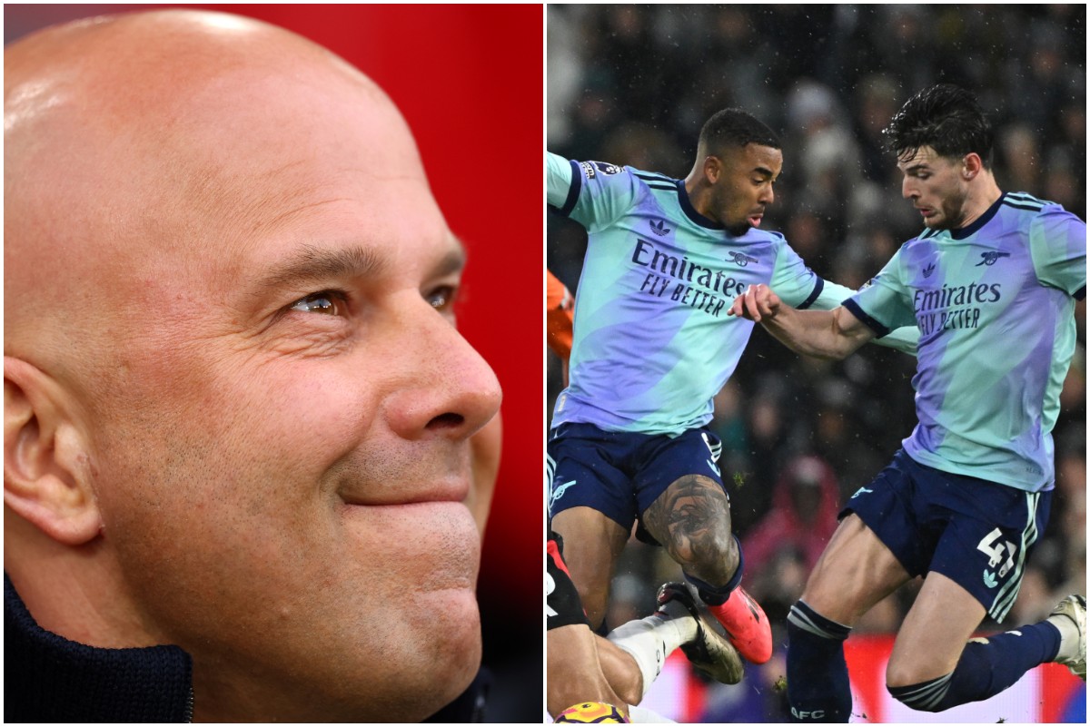 Arne Slot, Gabriel Jesus and Declan Rice