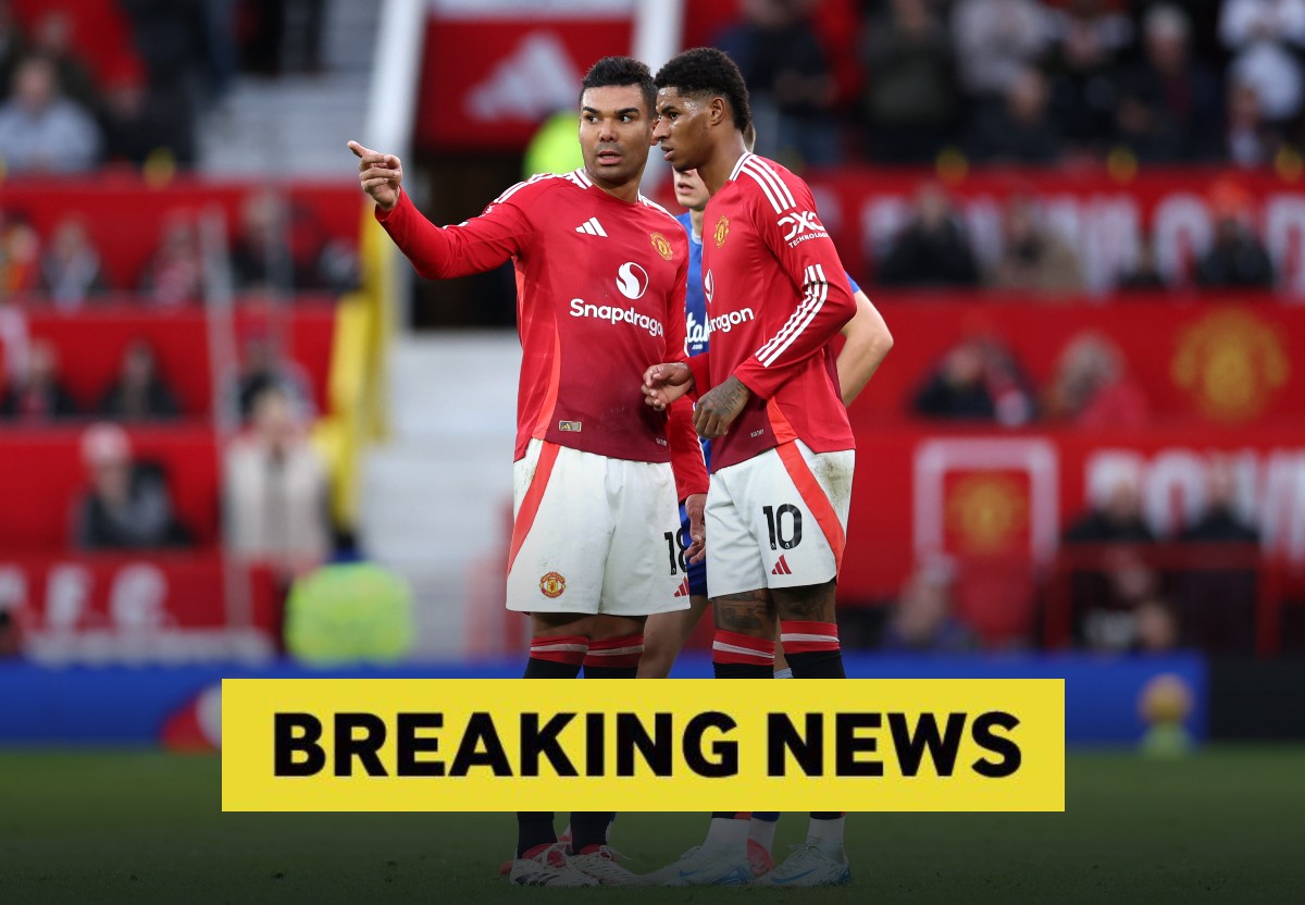 Casemiro and Marcus Rashford of Man United