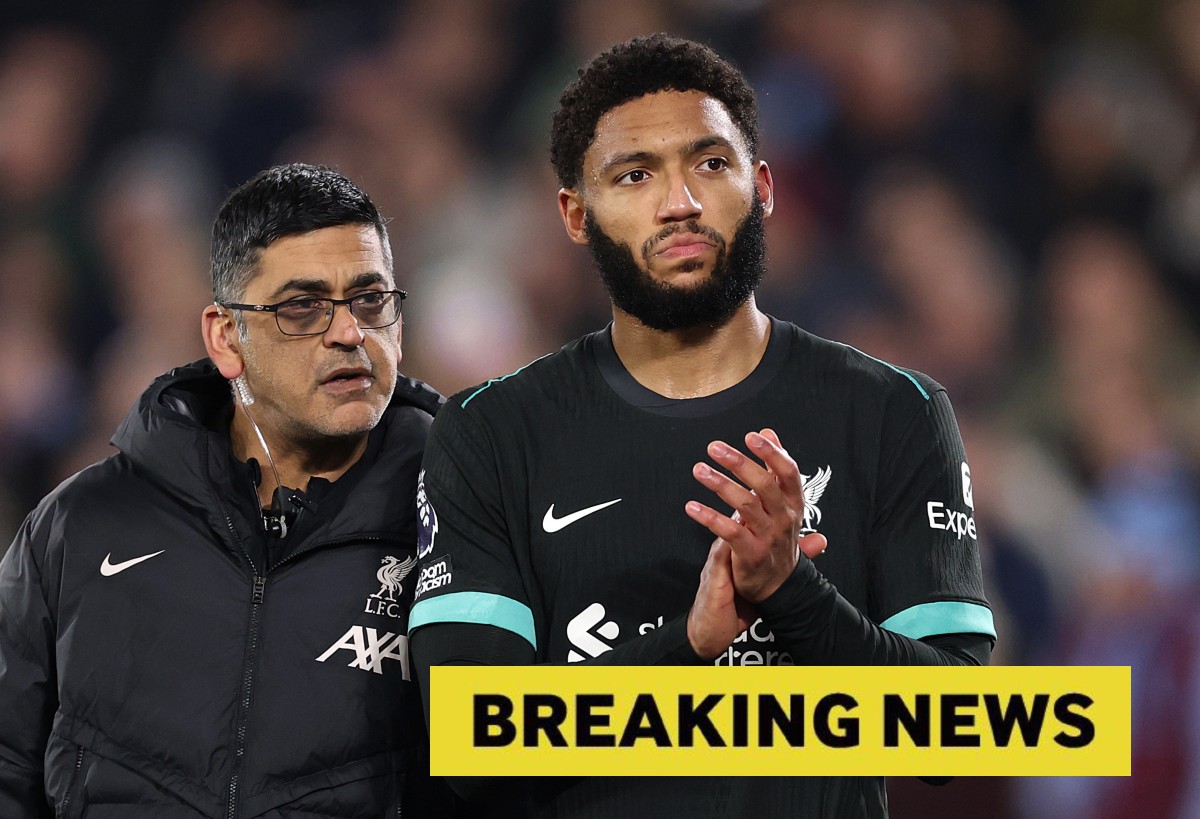 Joe Gomez of Liverpool goes off injured