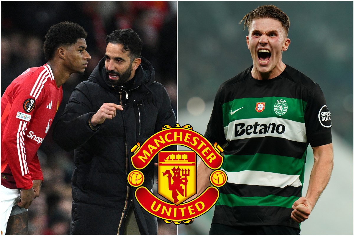 Marcus Rashford, Ruben Amorim and Viktor Gyokeres