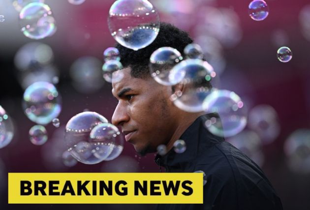 Marcus Rashford surrounded by bubbles