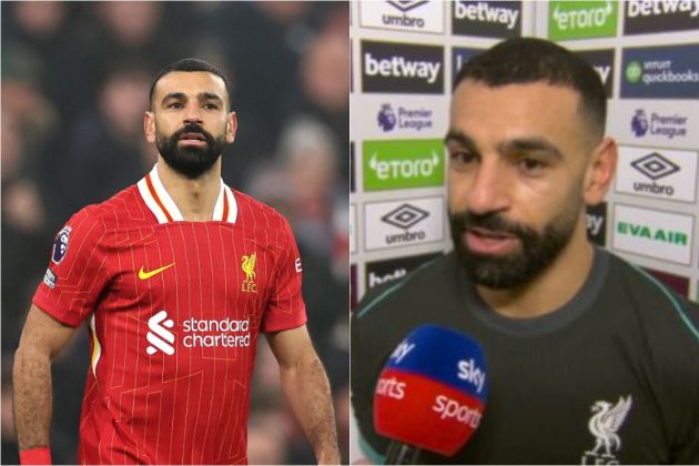Mohamed Salah of Liverpool on the pitch and in an interview