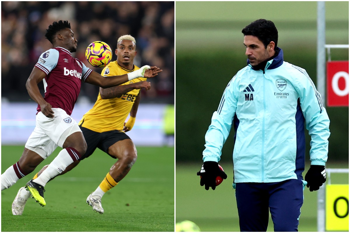 Mohammed Kudus and Mikel Arteta