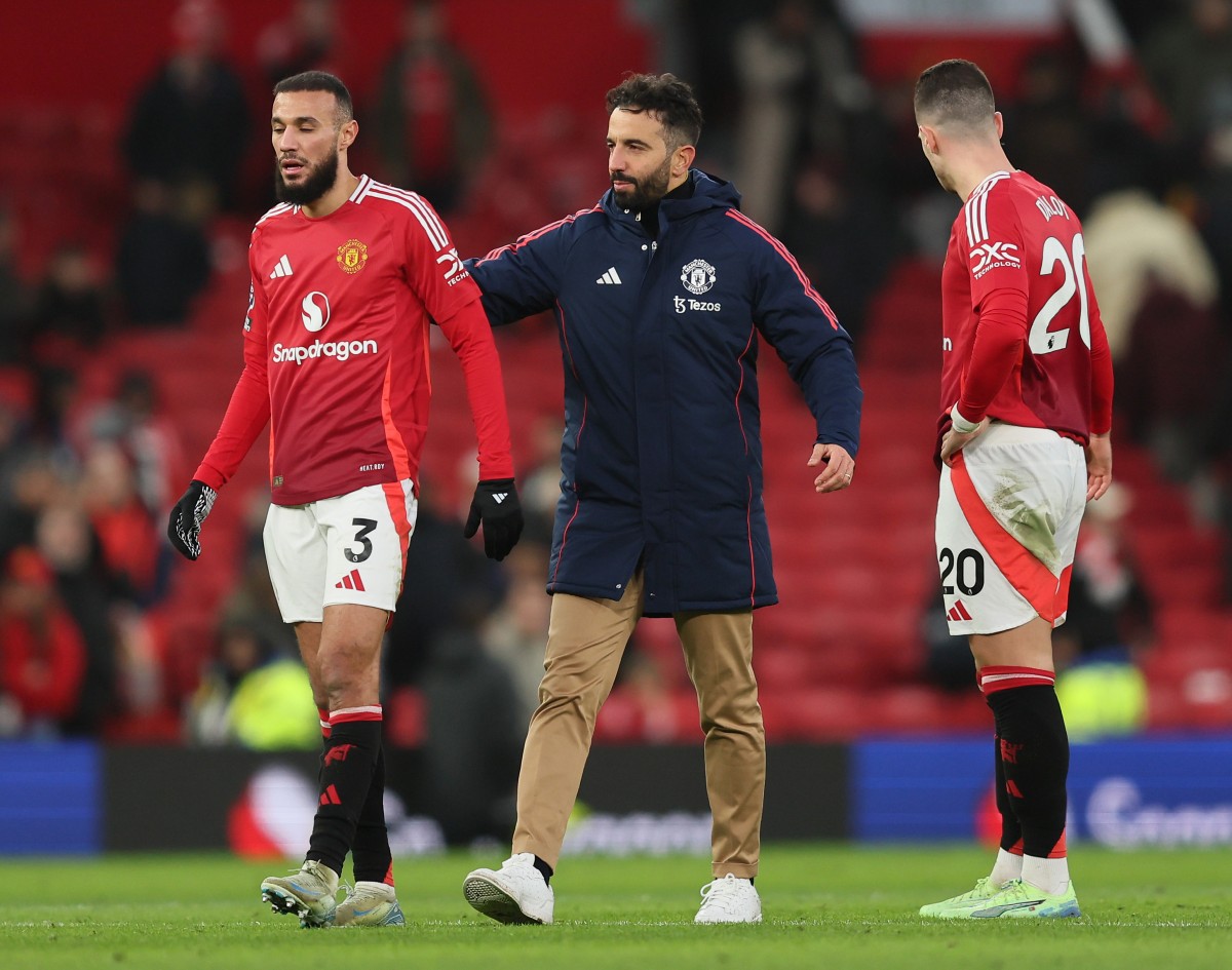 Noussair Mazraoui and Ruben Amorim