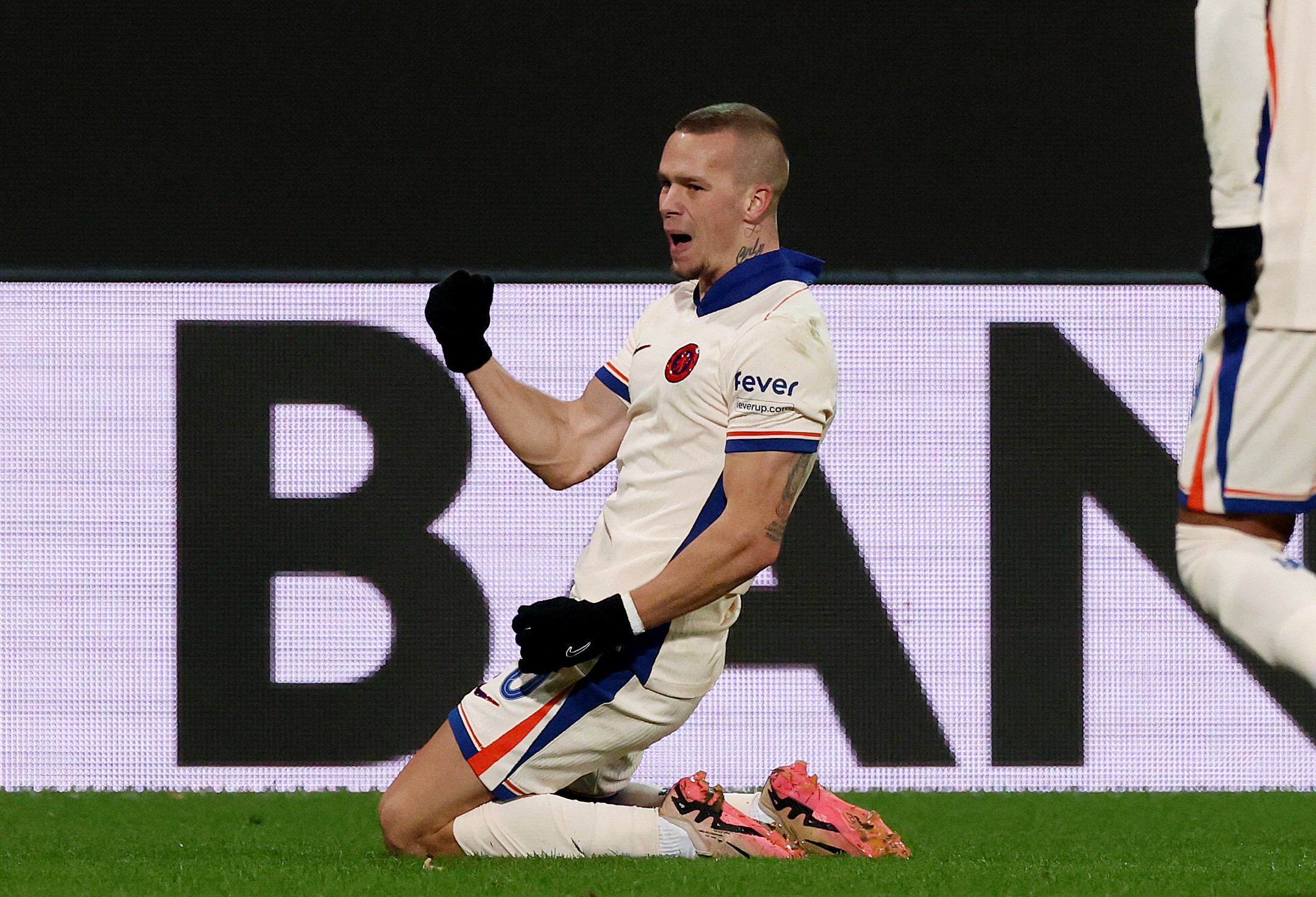 Mykhailo Mudryk of Chelsea celebrates scoring a goal