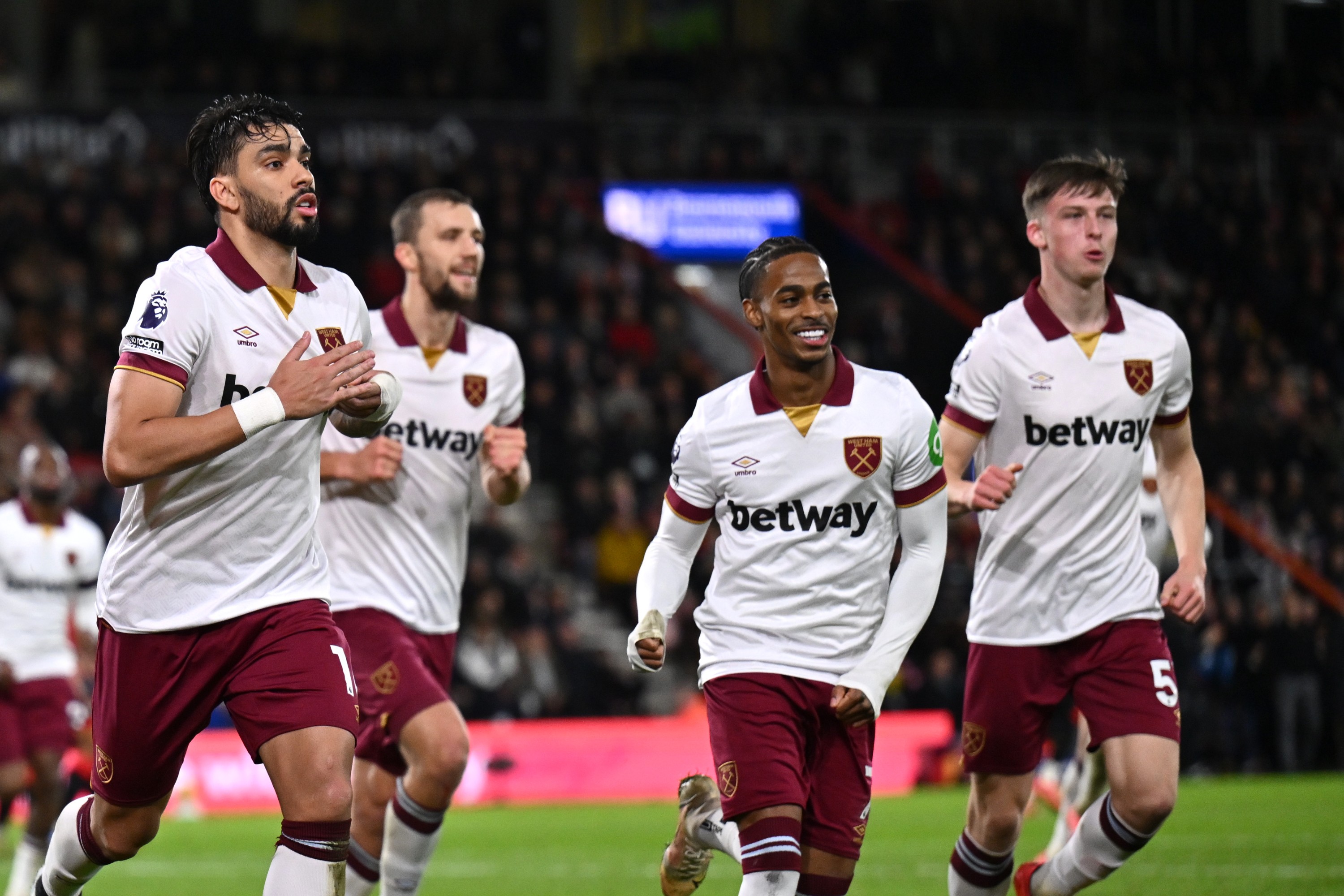 Lucas Paqueta of West Ham United celebrates