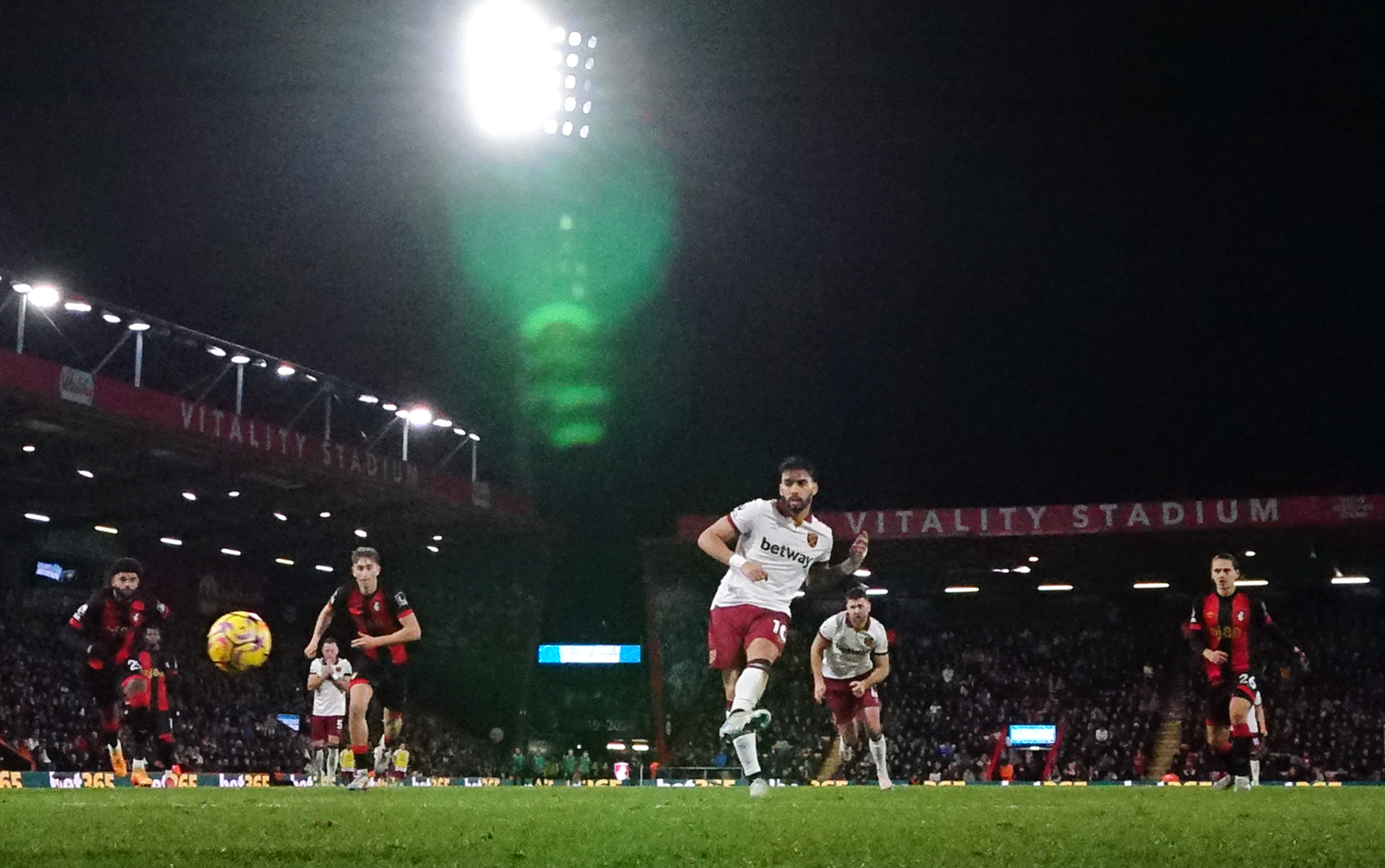 Lucas Paqueta of West Ham United scores a goal
