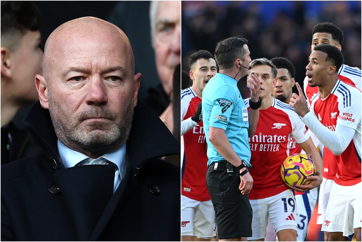 Alan Shearer, Michael Oliver and Arsenal players