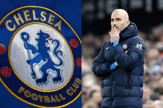 Chelsea logo and Enzo Maresca