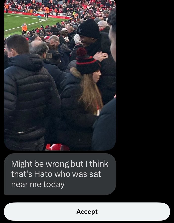 Jorrel Hato spotted at the Liverpool game