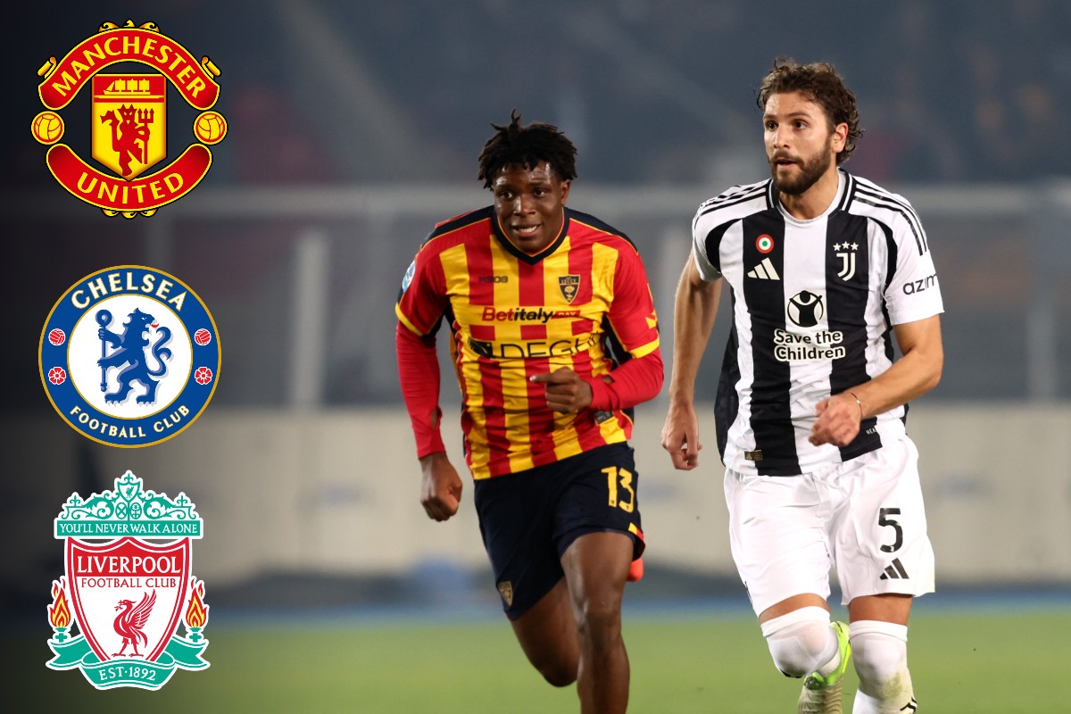 Lecce left-back Patrick Dorgu in action against Juventus