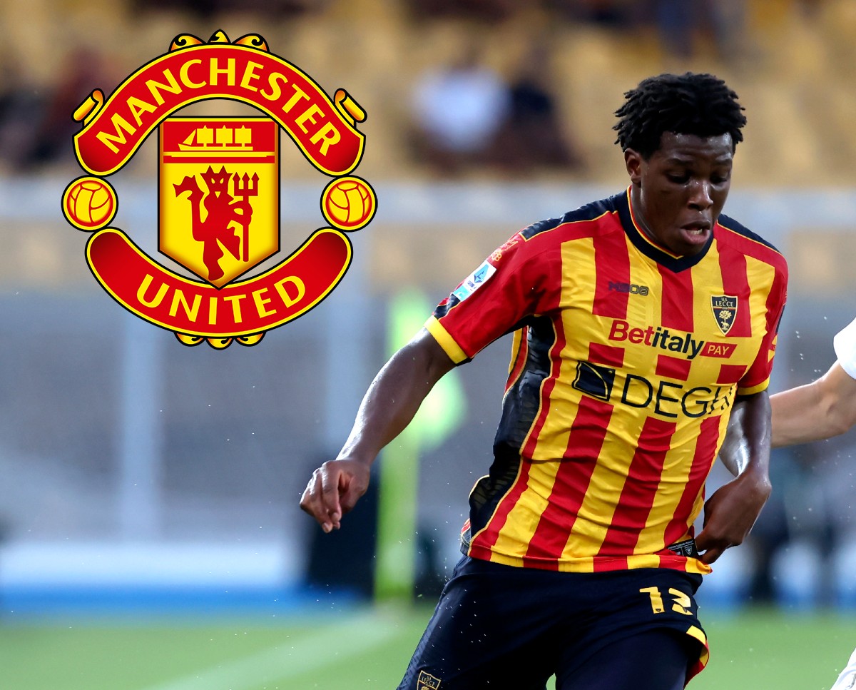 Man Utd target Patrick Dorgu in action for Lecce