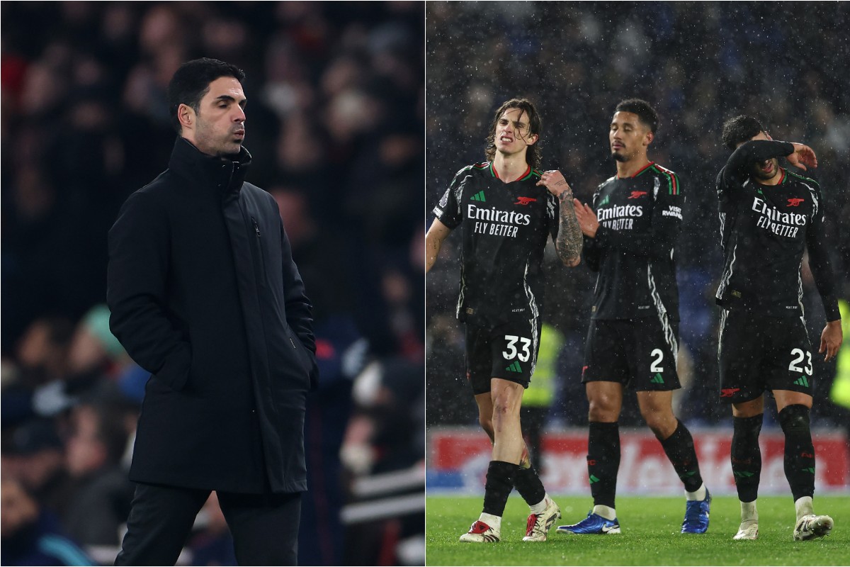 Mikel Arteta, Riccardo Calafiori, William Saliba, and Mikel Merino