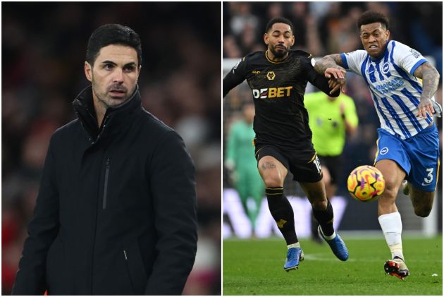 Mikel Arteta and Matheus Cunha split image