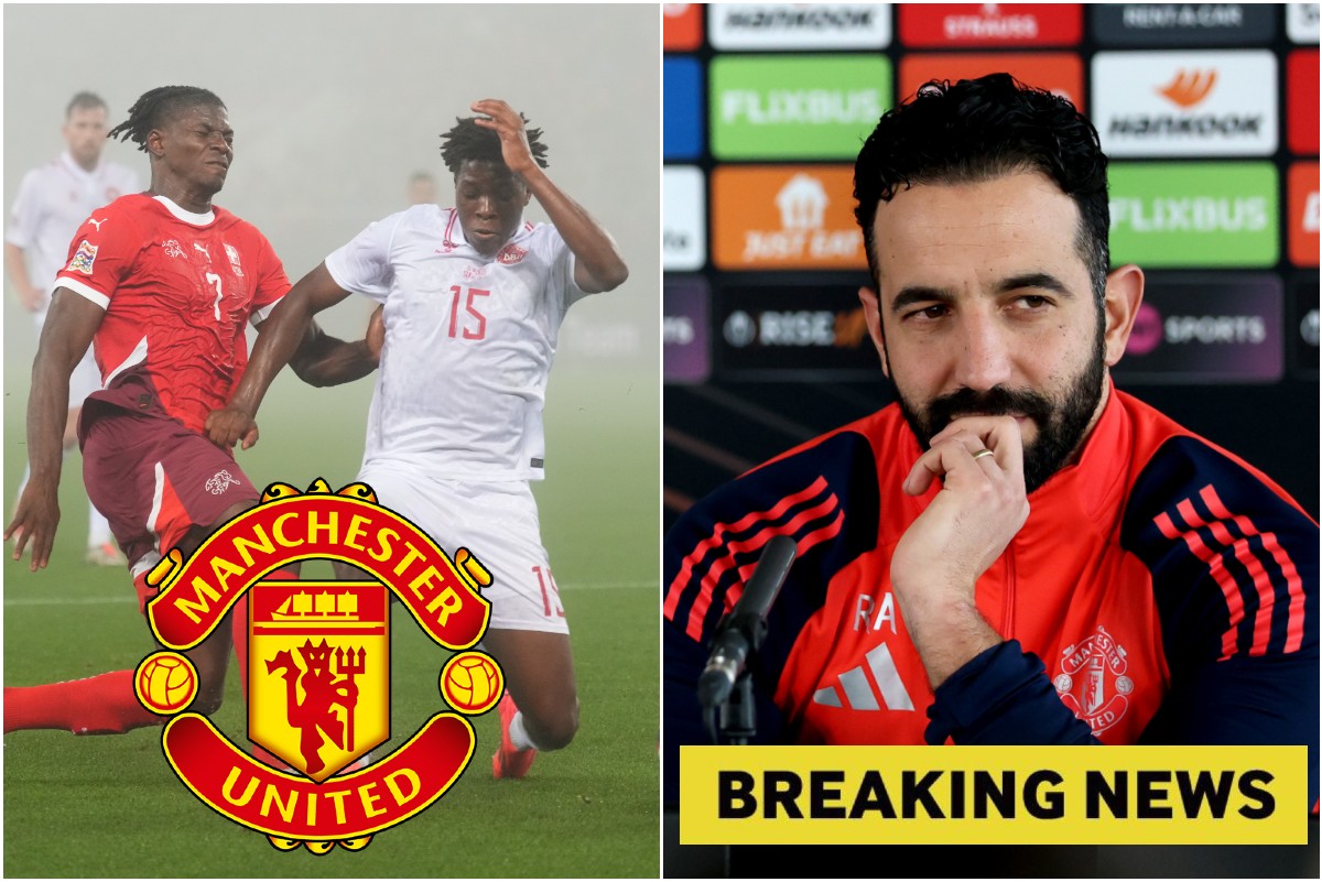 Patrick Dorgu and Ruben Amorim plus breaking news banner