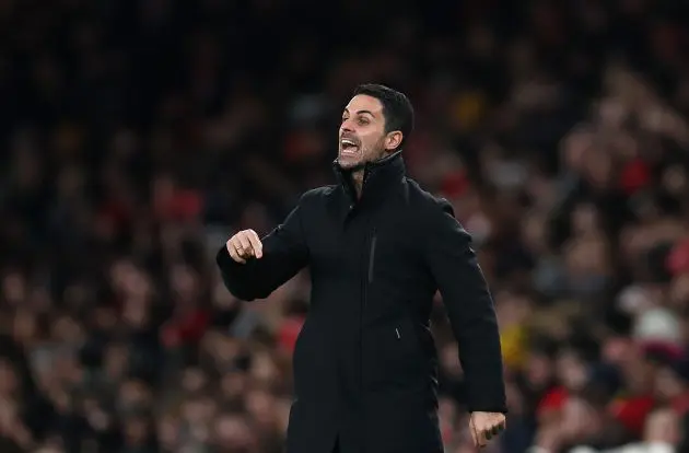 Mikel Arteta of Arsenal during the Carabao Cup Semi Final First Leg match against Newcastle United.