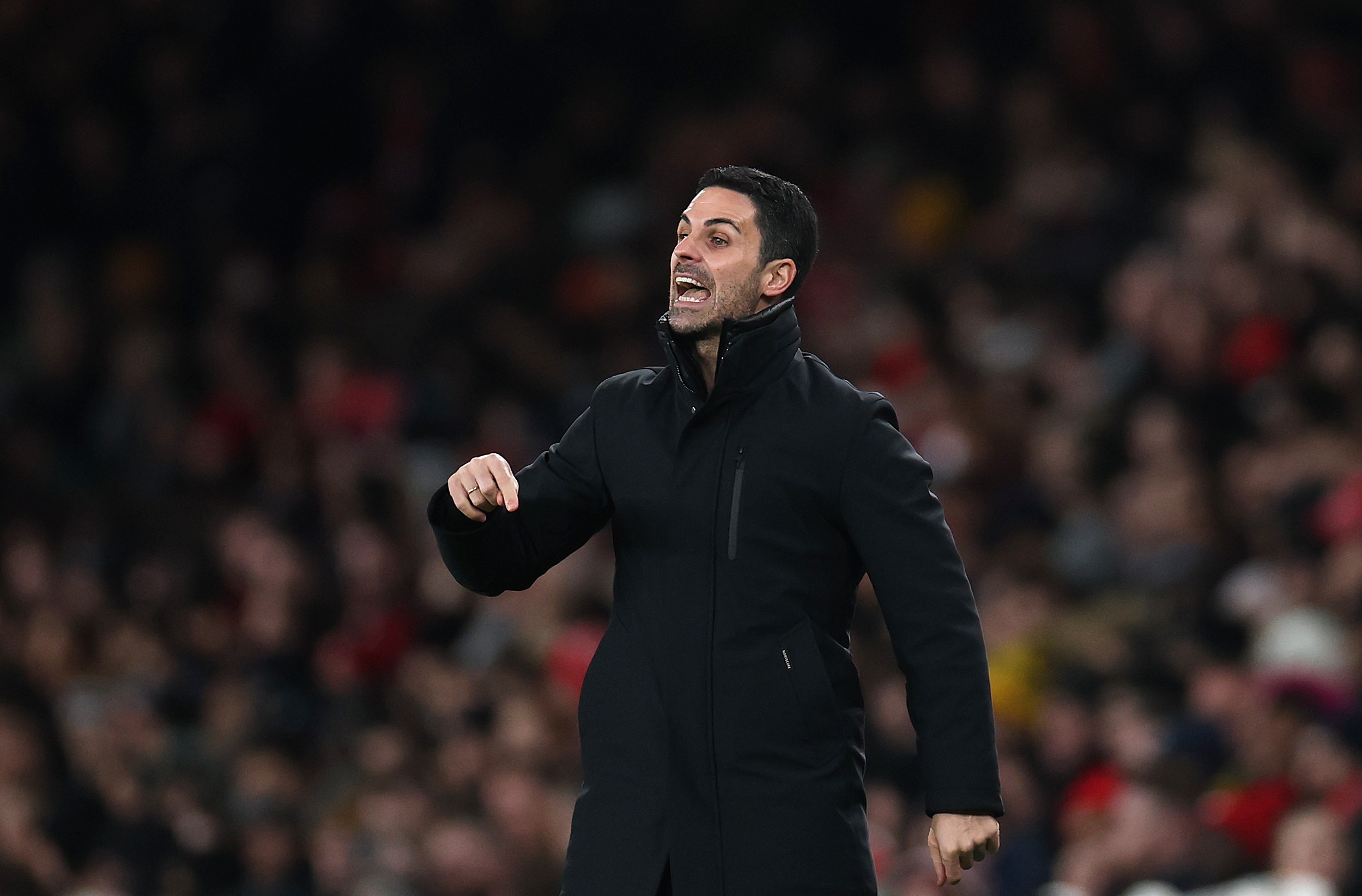Mikel Arteta of Arsenal during the Carabao Cup Semi Final First Leg match against Newcastle United.