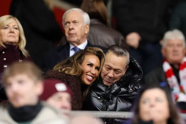 David Sullivan, Chairman of West Ham United is seen in the stands