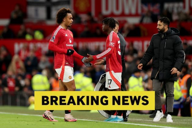 Joshua Zirkzee is subbed off for Manchester United