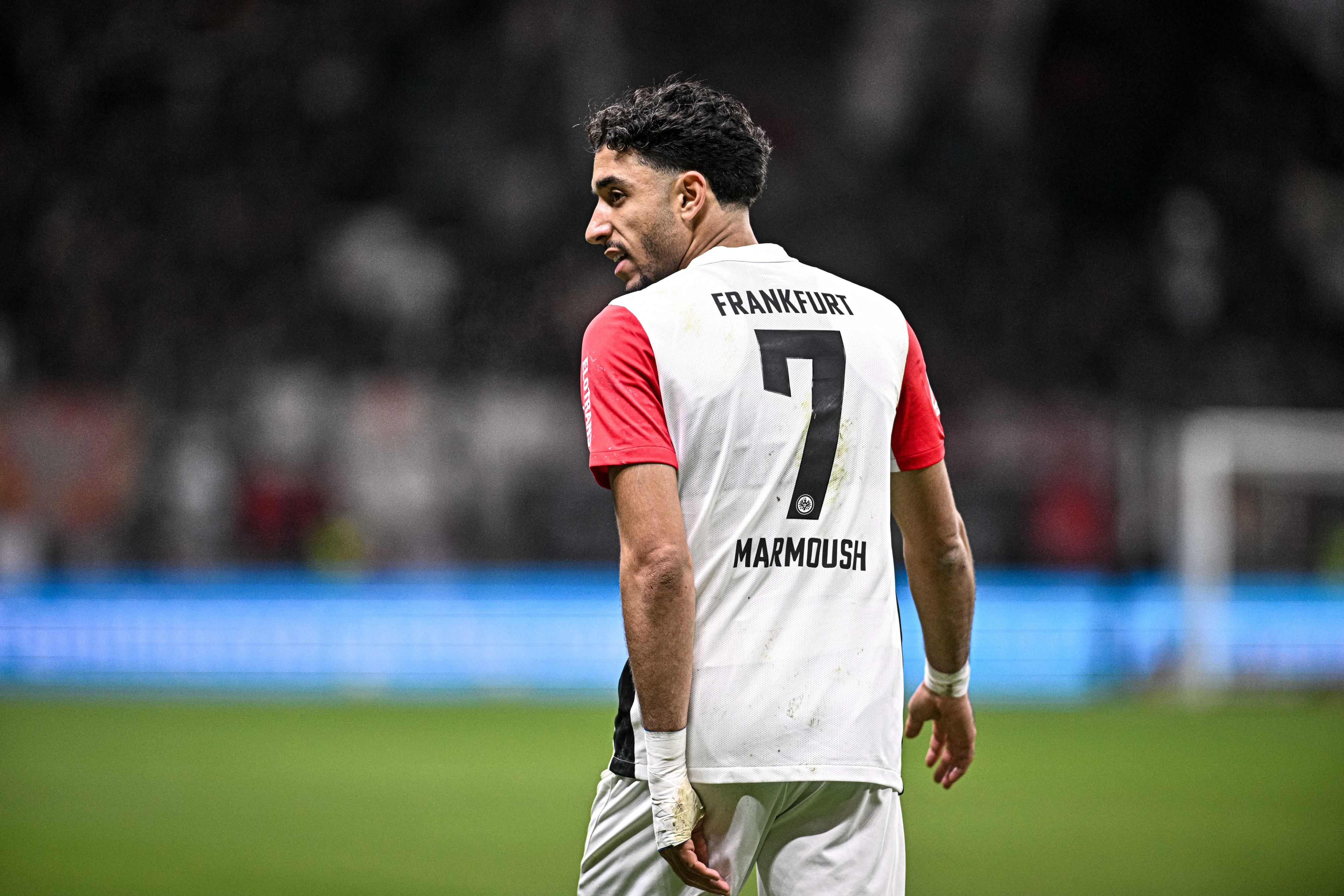 Omar Marmoush of Eintracht Frankfurt looks on