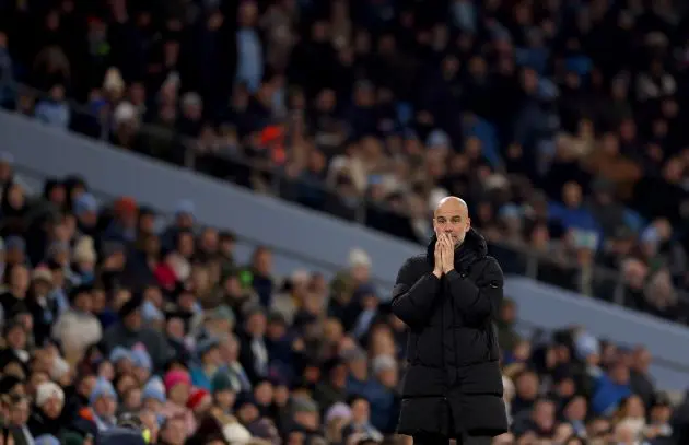 Pep Guardiola of Manchester City during the Emirates FA Cup Third Round match against Salford City