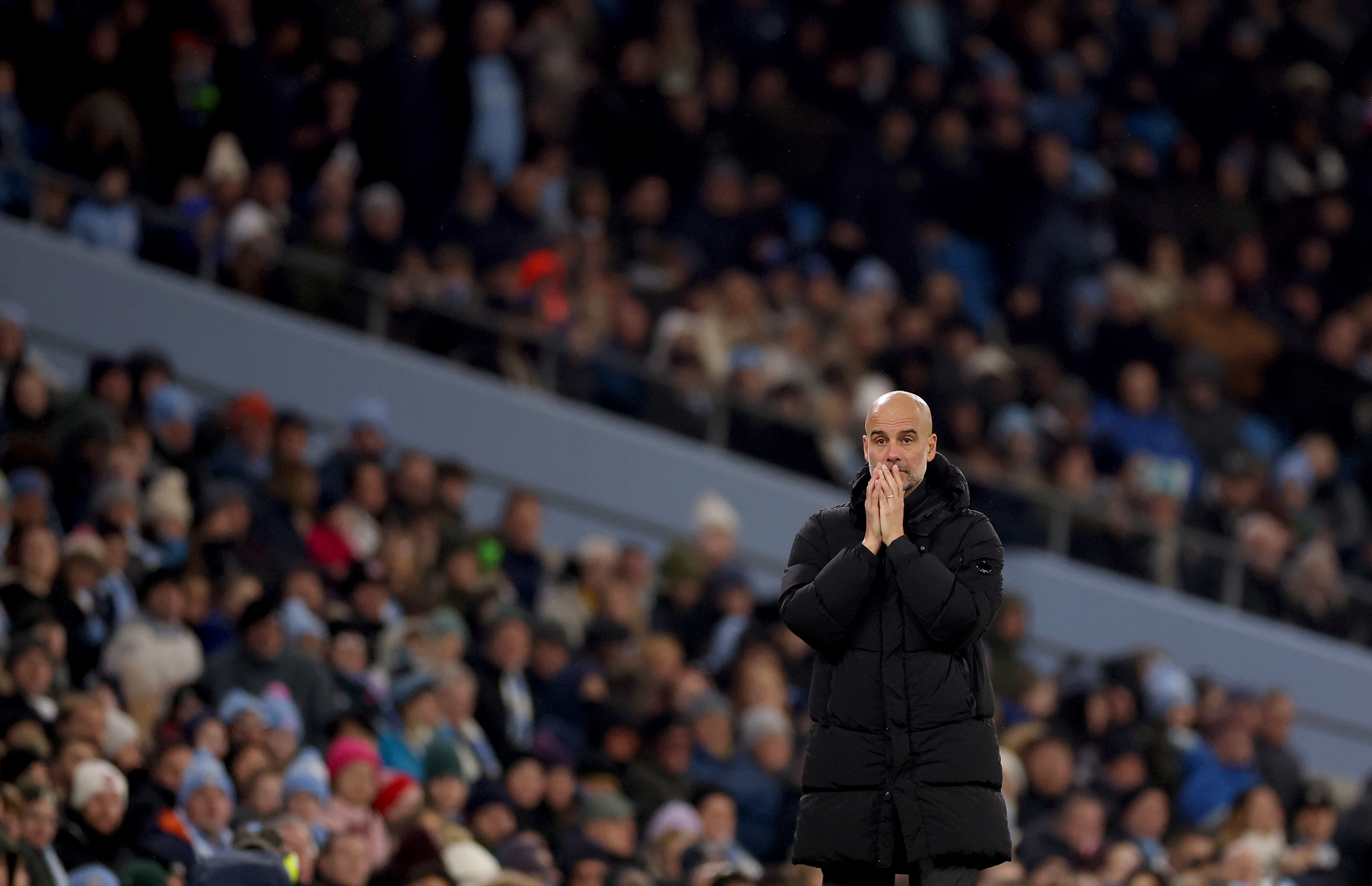 Pep Guardiola of Manchester City during the Emirates FA Cup Third Round match against Salford City