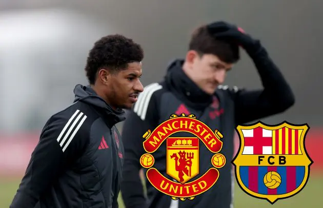 Marcus Rashford and Harry Maguire during training