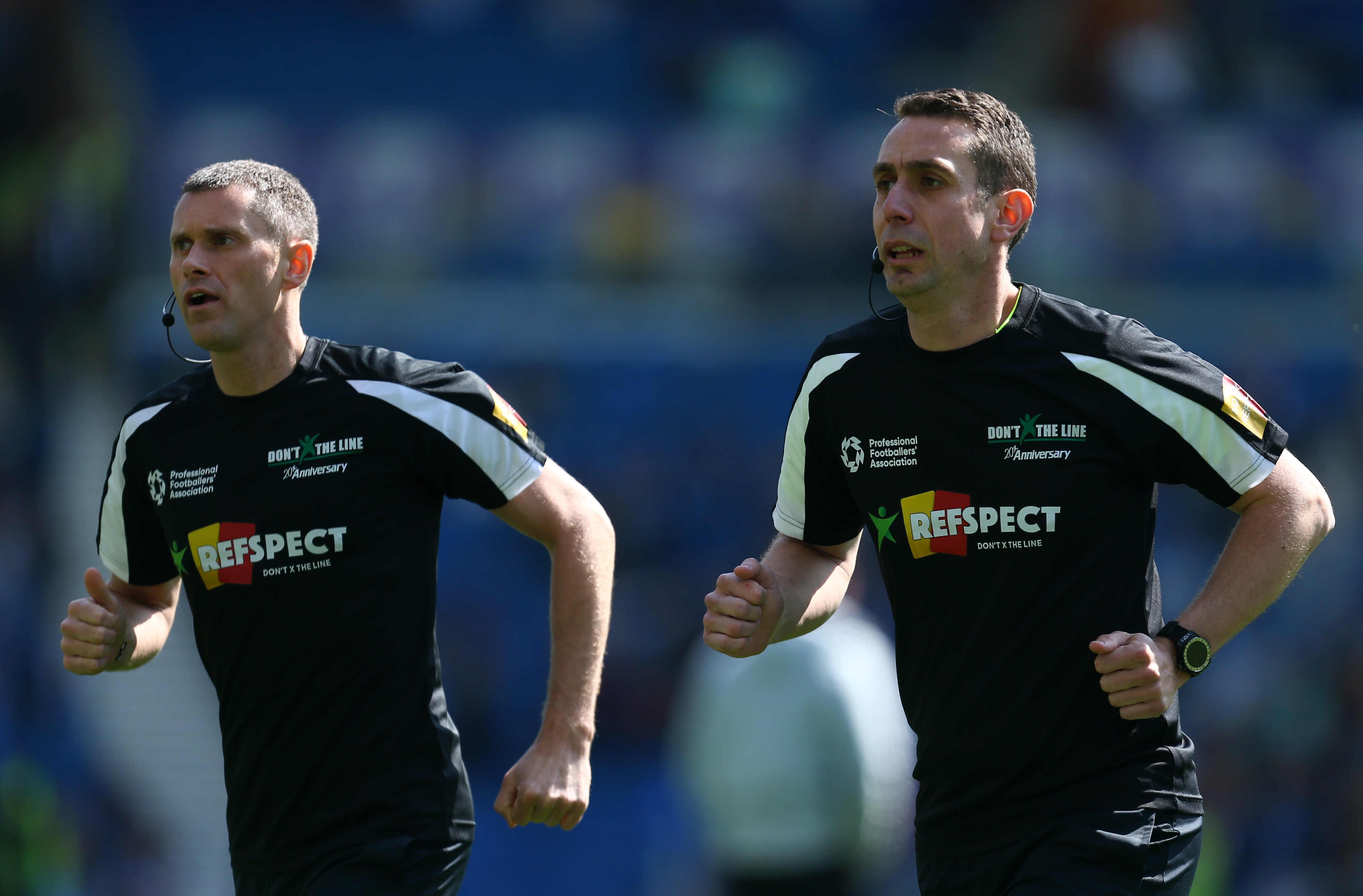 Referee, David Coote wears a DXTL REFspect T-shirt