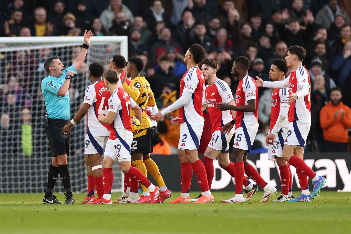 Arsenal defender Miles Lewis-Skelly was sent off vs Wolves