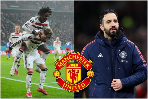 Alejandro Garnacho and Man Utd manager Ruben Amorim
