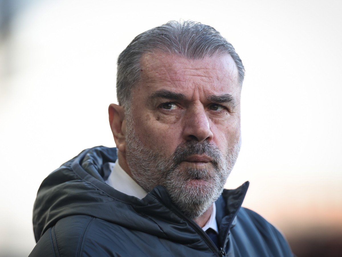 Ange Postecoglou during Tottenham's game against Brentford