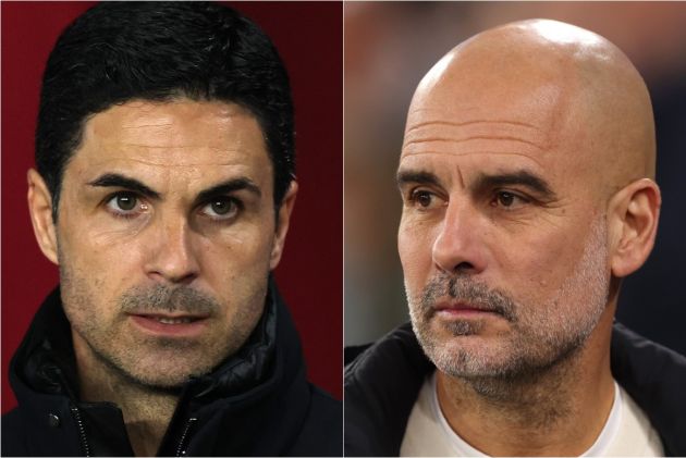 Arsenal manager Mikel Arteta and Man City manager Pep Guardiola