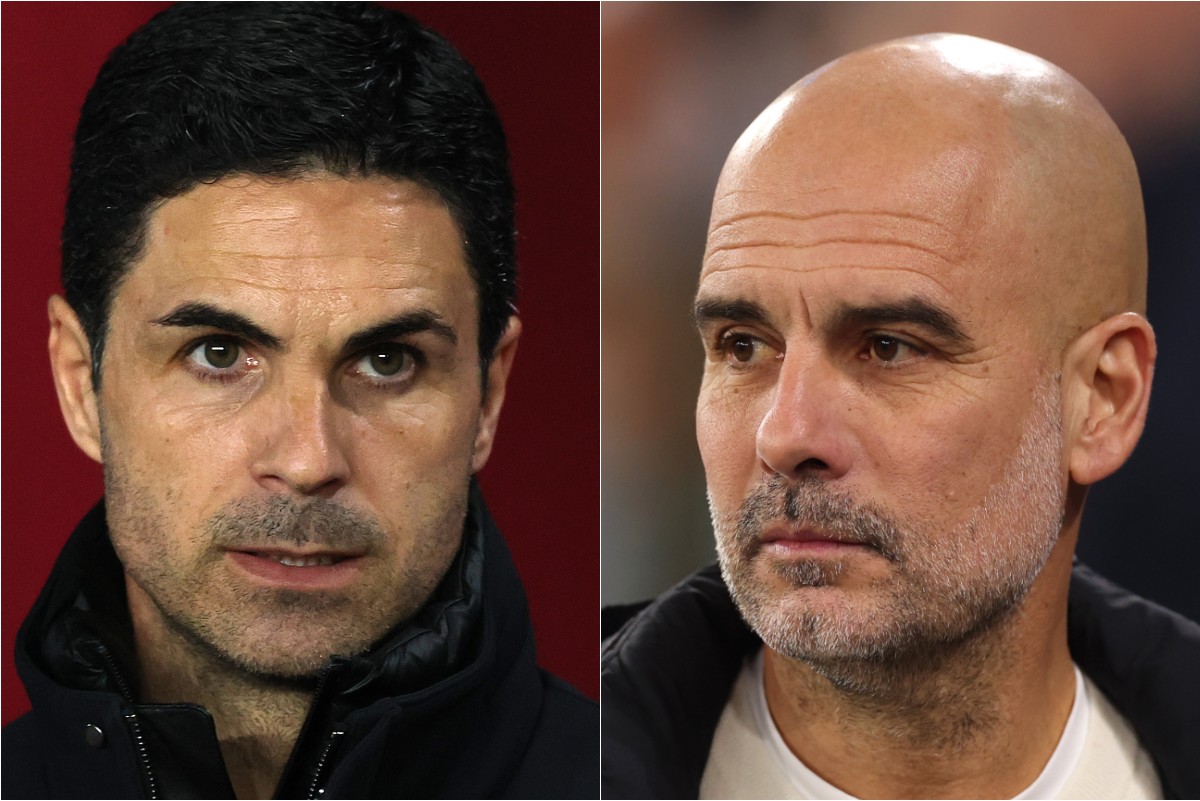 Arsenal manager Mikel Arteta and Man City manager Pep Guardiola