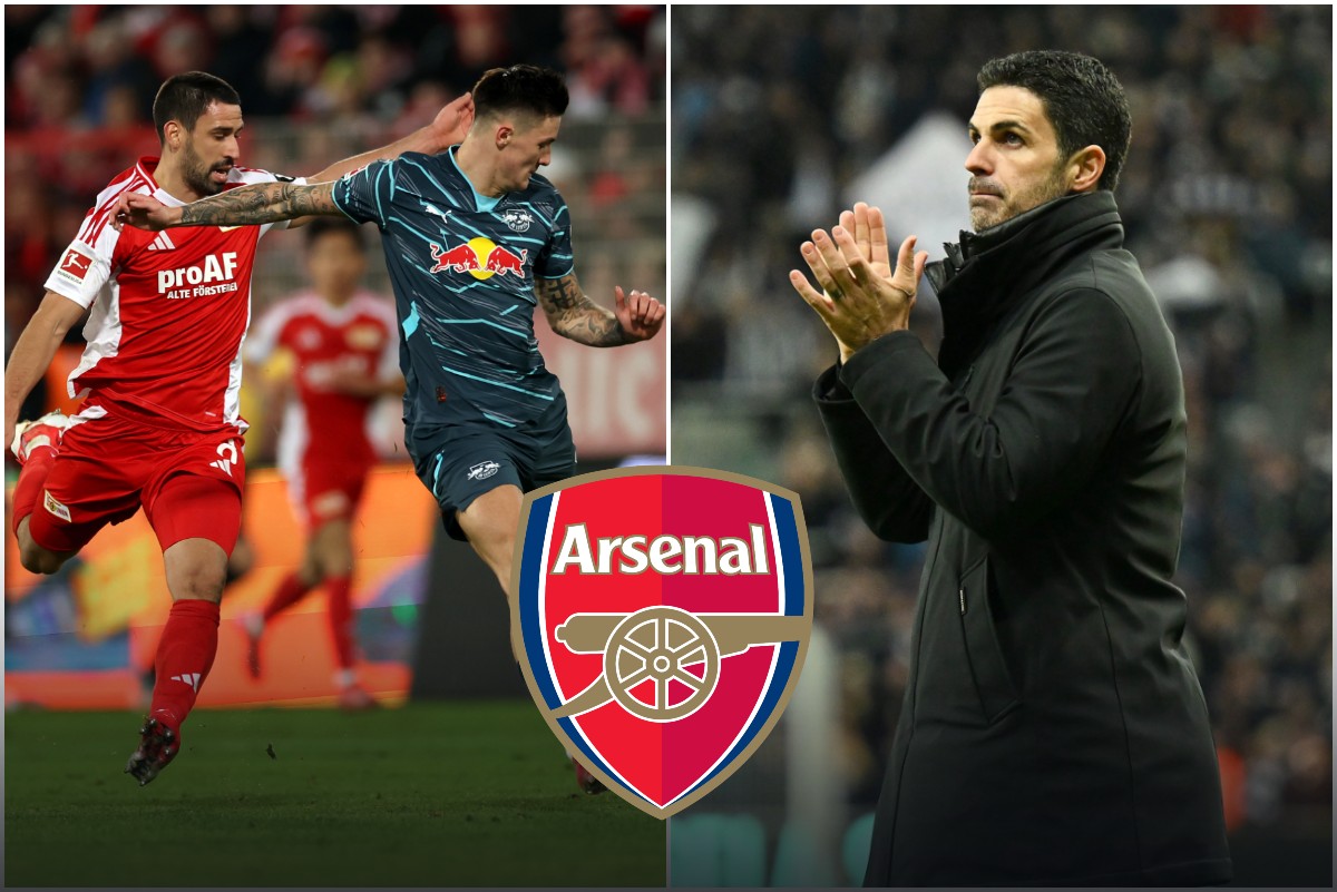 Benjamin Sesko and Arsenal manager Mikel Arteta