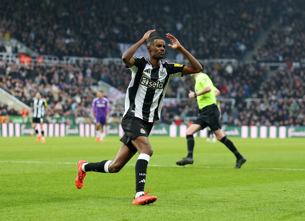 Newcastle's Alexander Isak celebrates a goal
