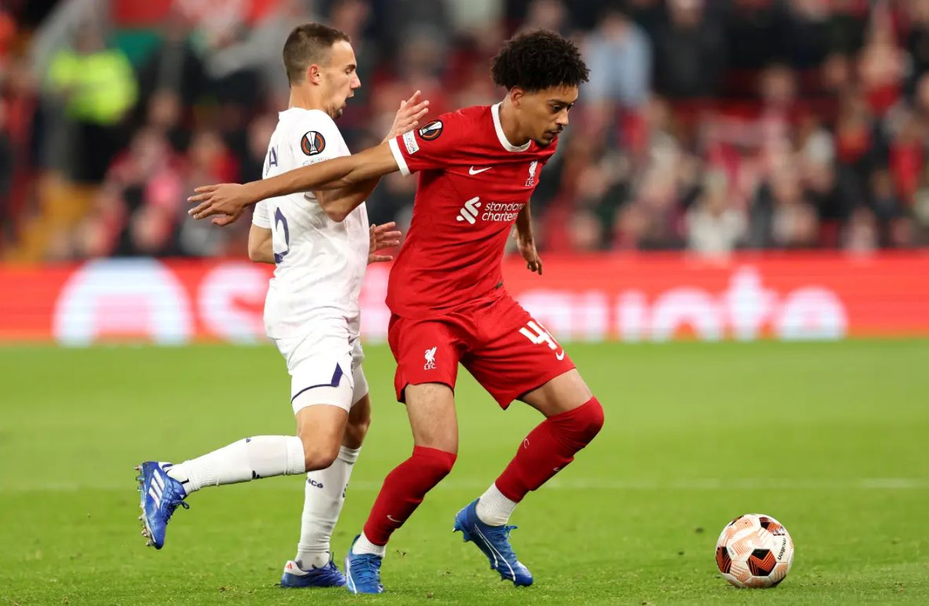 Calum Scanlon in action for Liverpool. 